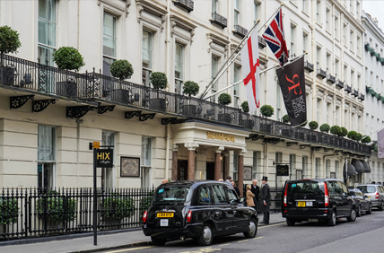 London hotel entrance